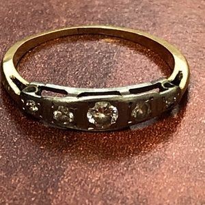 White & yellow gold and diamond ring